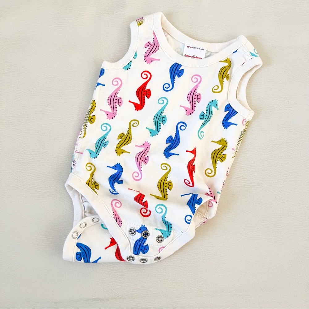 NWOT Hanna Andersson Seahorses Organic Cotton Bodysuit